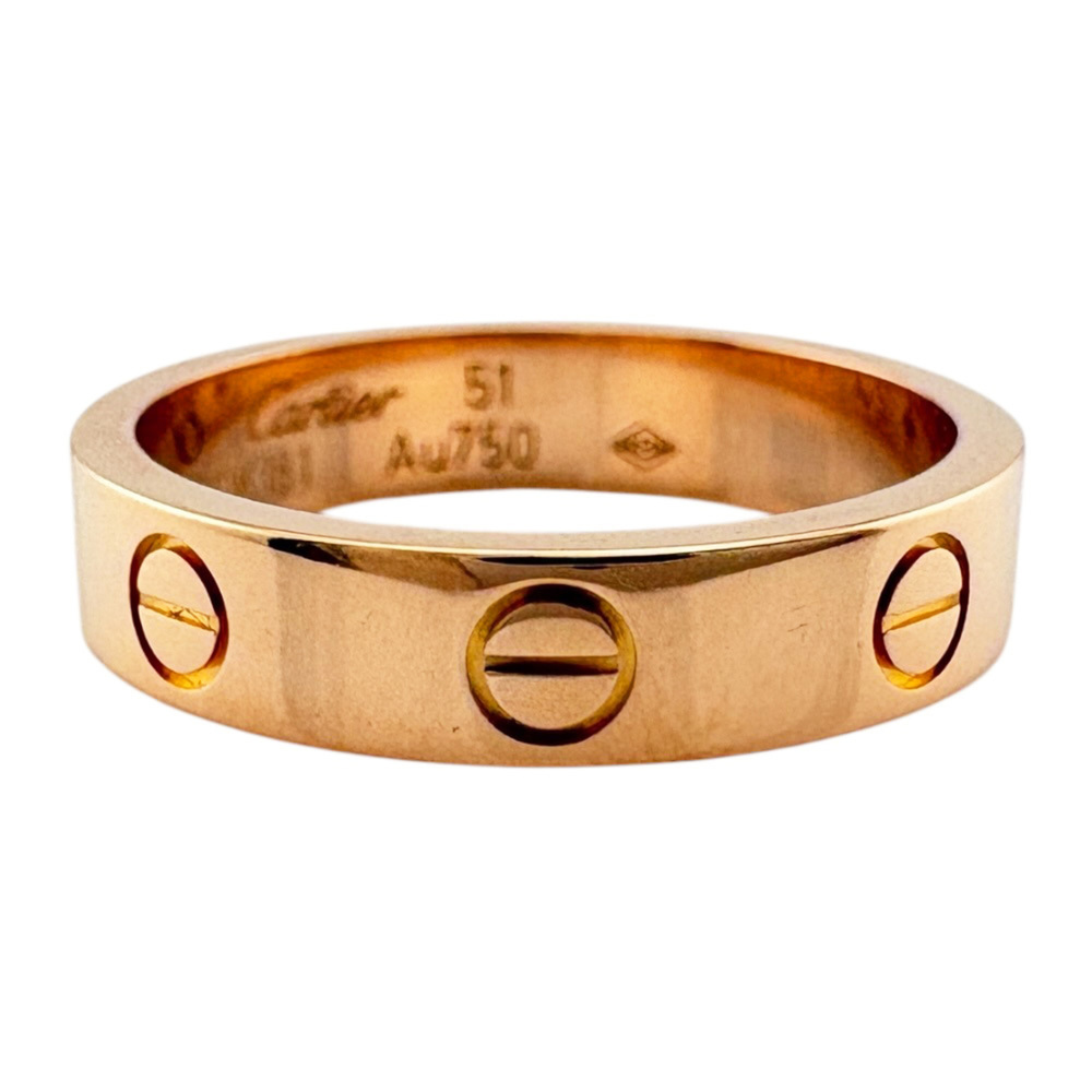 CARTIER 18k Gold Diamond Love Ring - Picture 4 of 6